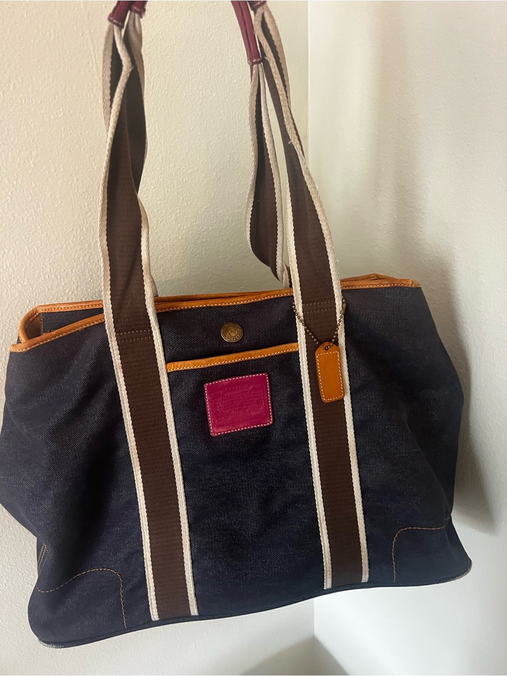 Vintage Coach Y2K Hampton Denim Weekender Tote Bag #4498 – Excellent Condition - Picture 13 of 14